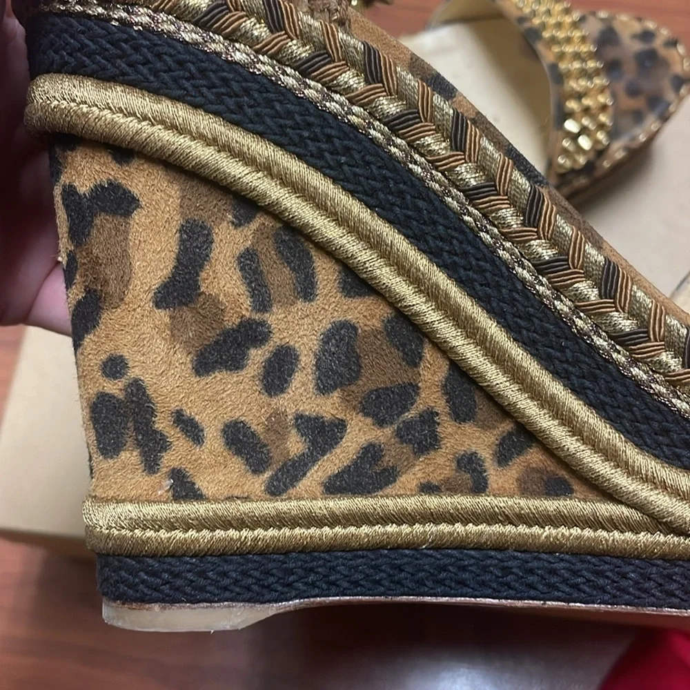 Christian Louboutin Mad Monica leopard wedge size 10 - Picture 7 of 13